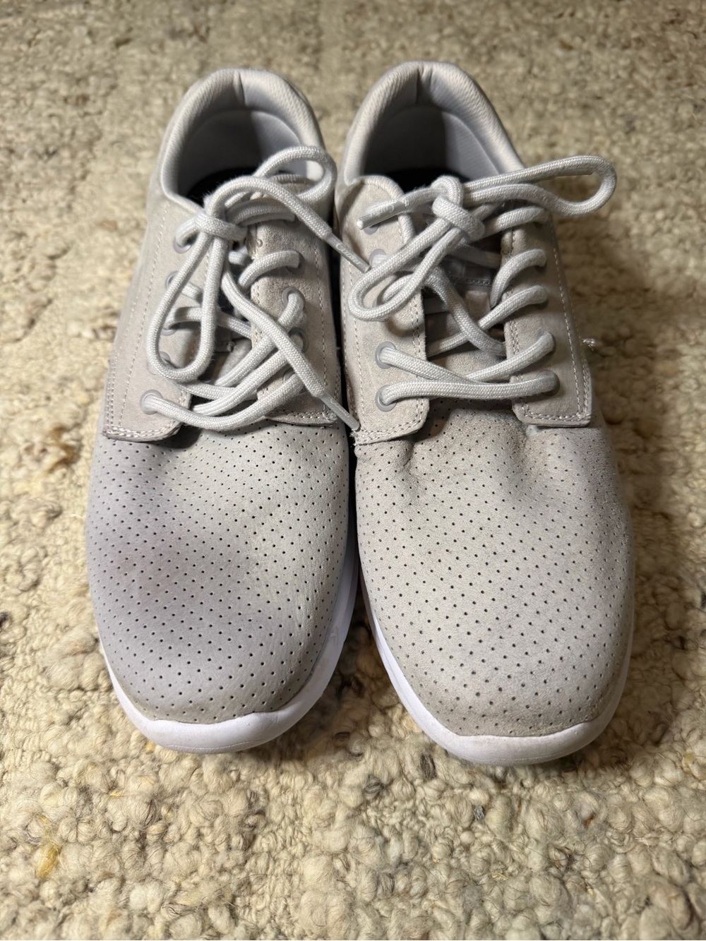 Cuater Men's Casual Perforated Lace-Up Sneakers - Light Gray